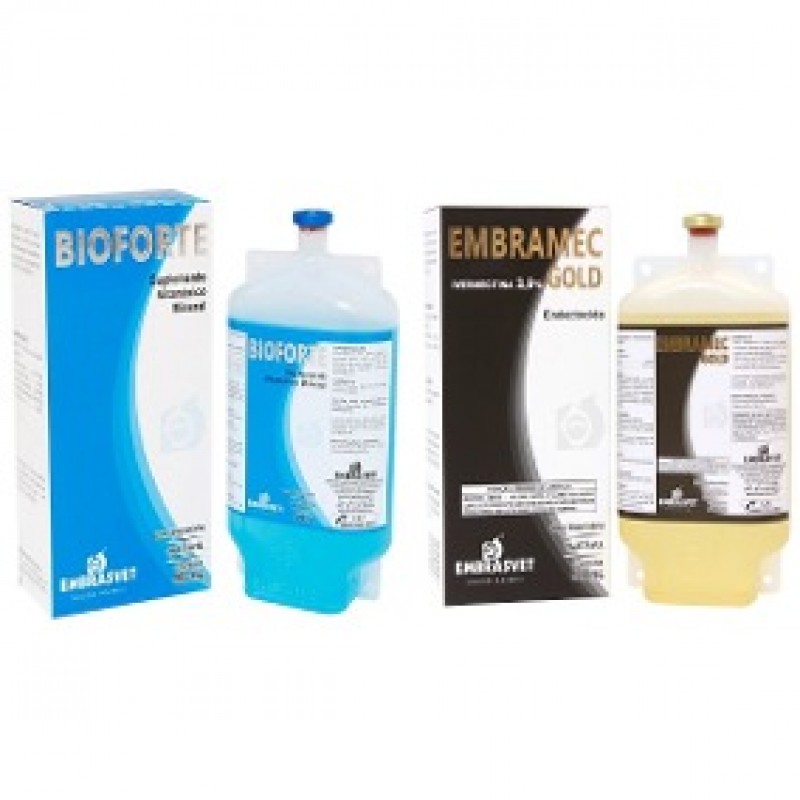 Imagem ilustrativa de  5 Frs Bioforte - 500 ML / 5 Frs Embramec Gold - 500 ML 