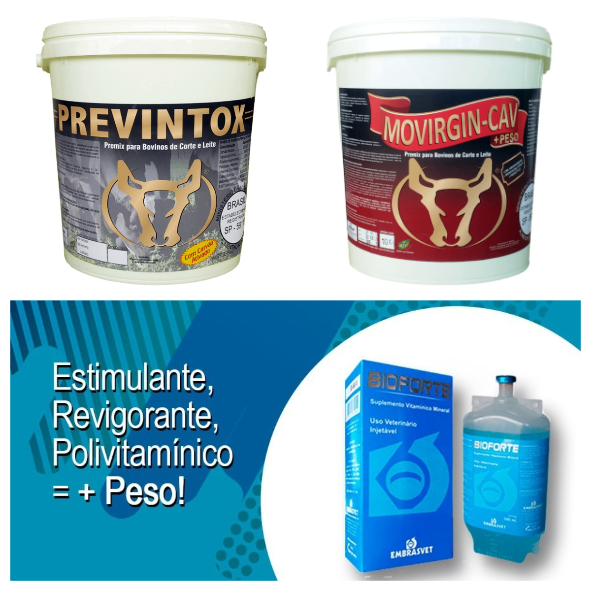 PREVINTOX- 20 Kg / MOVIRGIN CAV- 20 Kg -1 BIOFORTE  500 ML de 