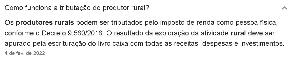 Tabela de imposto de renda para produtor rural