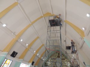 Imagem de Aplicação de tinta acrílica fosca em tota área interna.